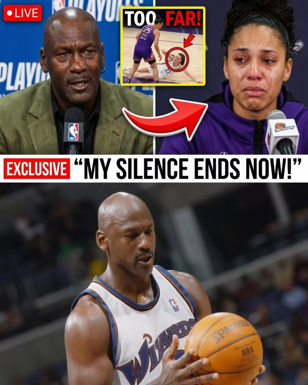 Cover Image for 🔥 BREAKING WNBA ERUPTS AS MICHAEL JORDAN DOESN’T HOLD BACK AFTER ALYSSA THOMAS’ BRUTAL ATTACK ON CLARK! 🐐