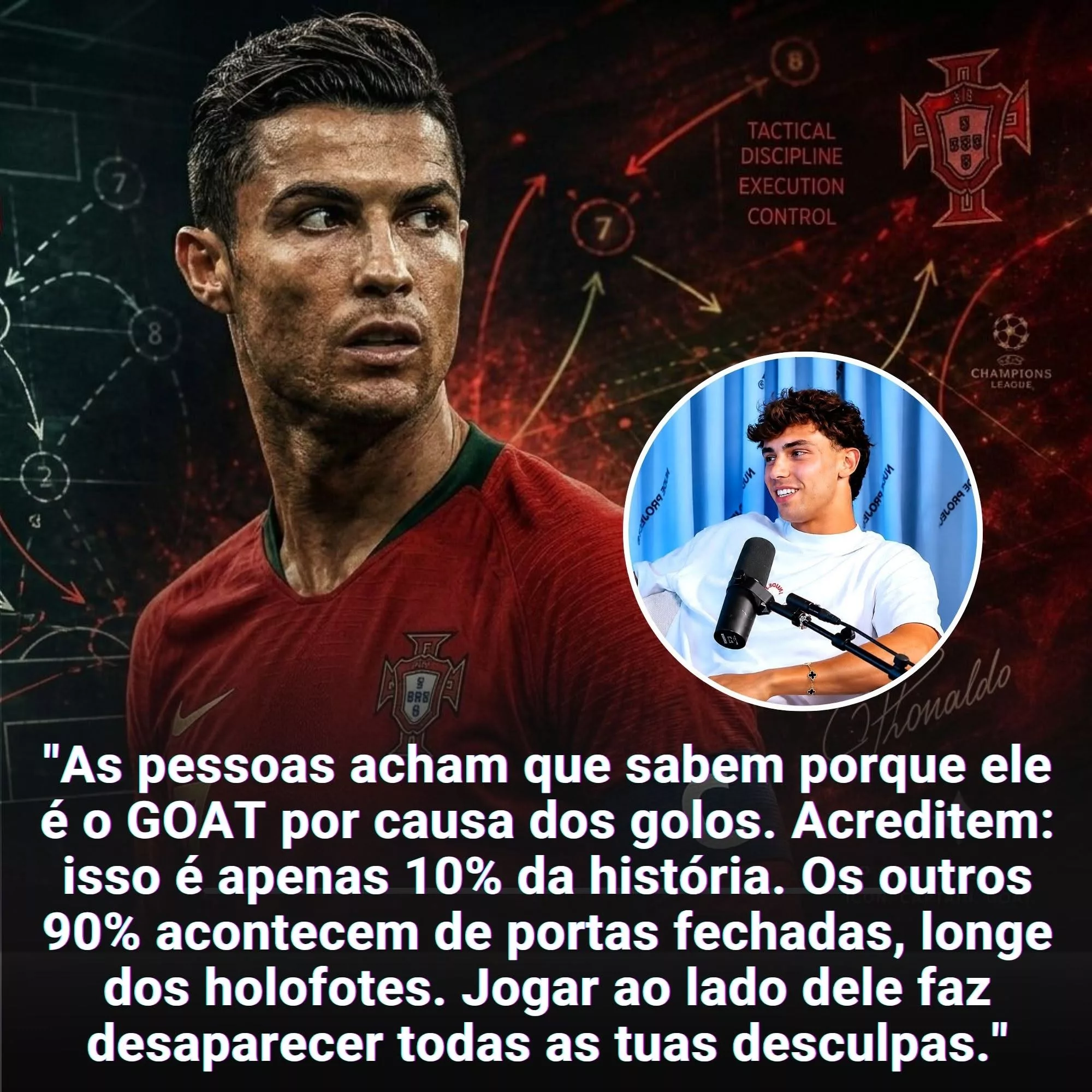 Cover Image for João Félix revela o segredo de Cristiano Ronaldo: “As pessoas só viram 10% da história”