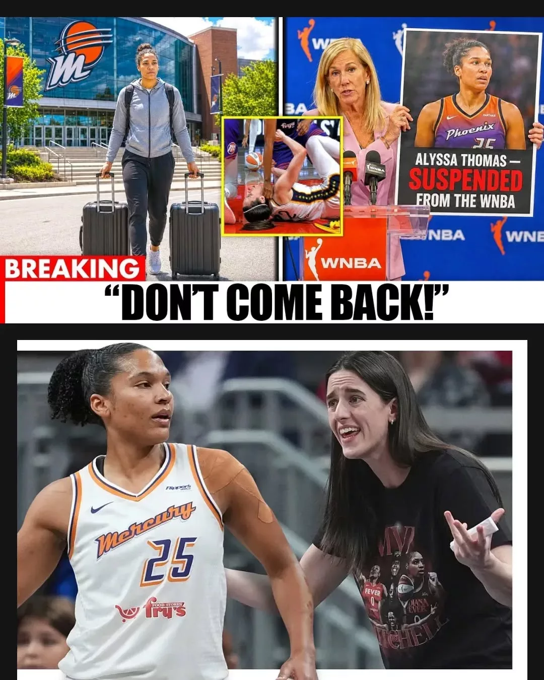 Cover Image for Alyssa Thomas WALKS OUT After SUSPENSION For Cheap Shot On Caitlin Clark!