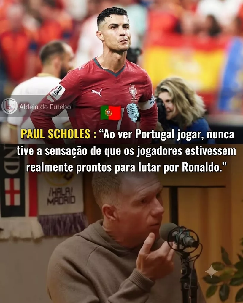 Cover Image for “Portugal Tem Talento Suficiente, Mas Ainda Não Sabe Como Tirar o Melhor de Cristiano Ronaldo” – Declarações Atribuídas a Paul Scholes Geram Debate