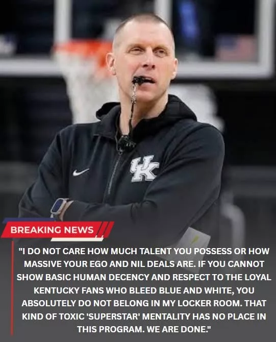 Cover Image for BREAKING NEWS: In a swift and decisive move, Kentucky Wildcats head coach Mark Pope has immediately and permanently removed a star player from the basketball program.