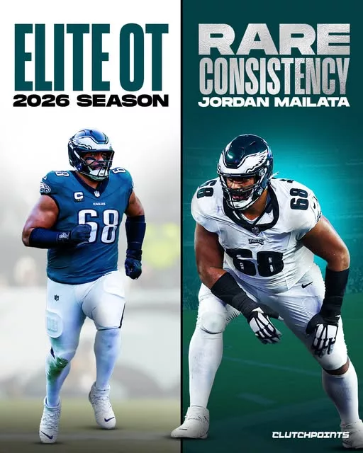 Cover Image for 🦅💪 Jordan Mailata continues to earn the respect of the people who know the game best. ESPN’s survey of NFL executives, coaches, and scouts ranked the Eagles’ left tackle No. 4 at his position entering the 2026 season—a testament to his remarkable consistency and dominance in the trenches. Even during an up-and-down offensive season for Philadelphia, Mailata remained one of the league’s most dependable offensive linemen, combining elite physicality with outstanding pass protection and run blocking. For many Eagles fans, it’s further proof that Mailata is one of the franchise’s true cornerstones. 👇 Should Jordan Mailata be considered a top-three offensive tackle in the NFL, or is No. 4 the right spot for him?