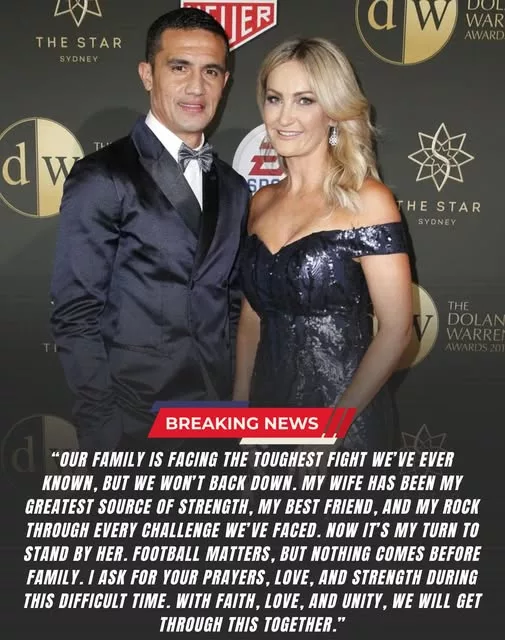 Cover Image for SAD NEWS: Australian football legend Tim Cahill and his family are facing heartbreaking news about his wife — and the emotional reaction from the Australian football fan community has left fans stunned…