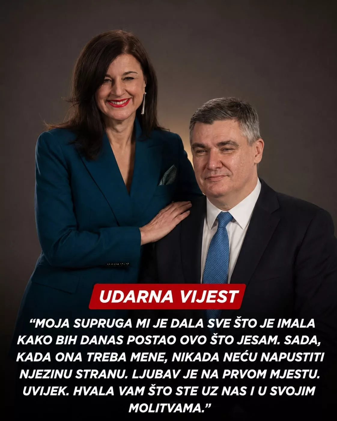 Cover Image for SUZE KOJE SU DIRNULE CIJELU HRVATSKU: Zoran Milanović Briznuo U Plać Dok Je Govorio O Sanji – „Žena Koja Stoji Uz Mene Kroz Sve“