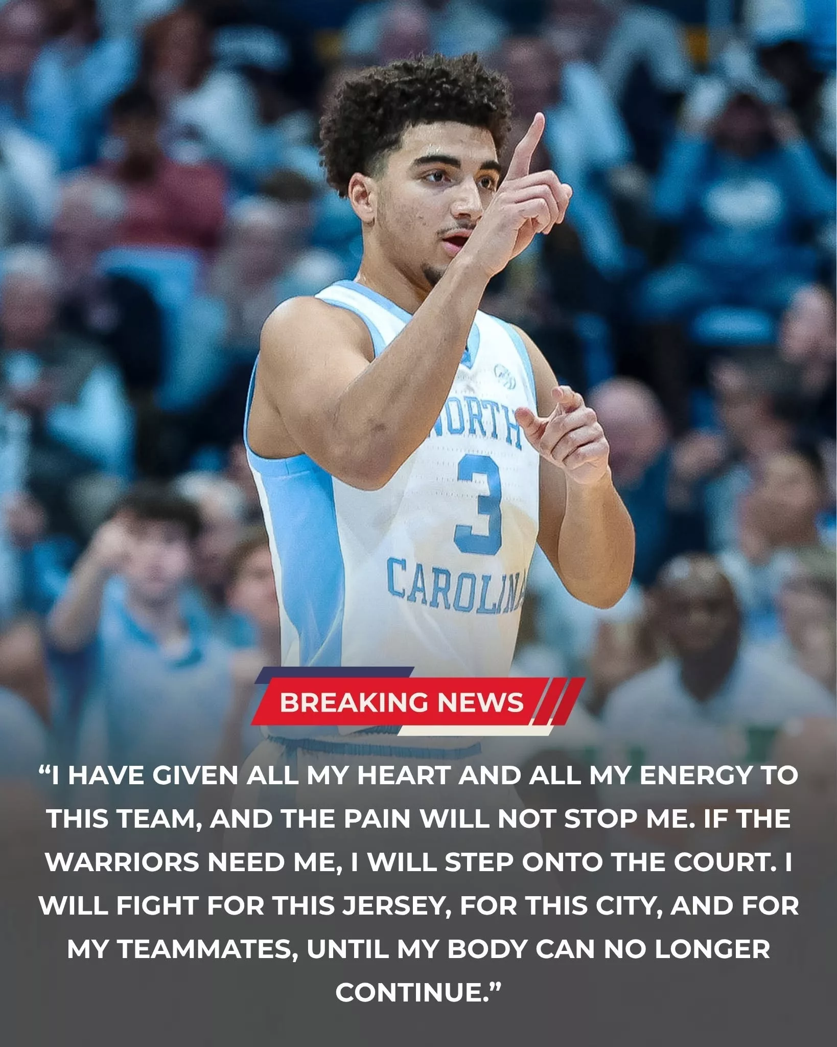 Cover Image for Despite receiving urgent medical warnings advising him to rest during the preseason, UNC men’s basketball player Derek Dixon uttered seven words that shook the locker room — a determined vow, declaring that he would not yield, would not slow down, and would absolutely not let the UNC team fail without a fight.