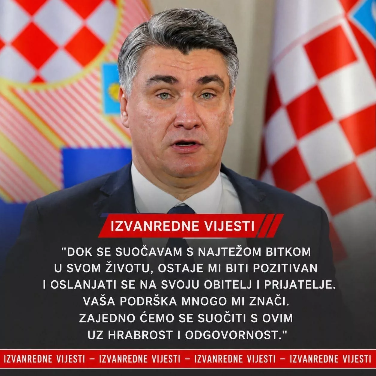 Cover Image for ZORAN MILANOVIĆ SE SUOČAVA S NAJTEŽOM BITKOM U SVOM ŽIVOTU — I POTREBNA MU JE PODRŠKA JAVNOSTI U OVOM TRENUTKU.