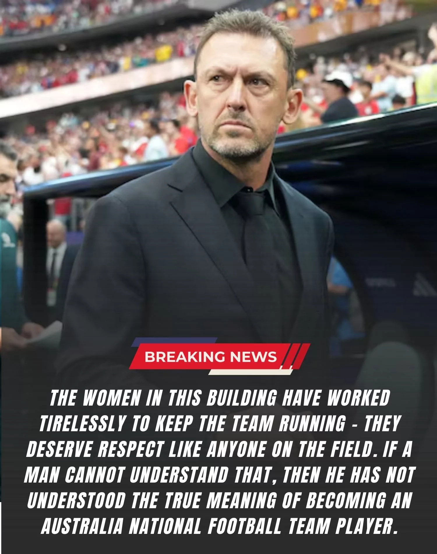Cover Image for BREAKING: Australia National Football Team Dismisses Player After Disrespectful Incident Involving Elderly Female Janitor — Coach Tony Popovic Sends Powerful Message About “Respect Culture” in Australian Football