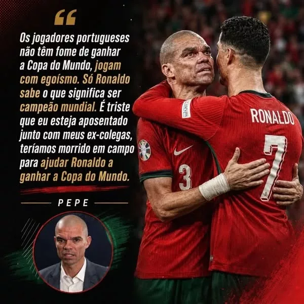 Cover Image for BASTARAM APENAS 5 PALAVRAS! O QUE PEPE DISSE SOBRE CRISTIANO RONALDO DEIXOU MILHÕES DE PORTUGUESES EMOCIONADOS