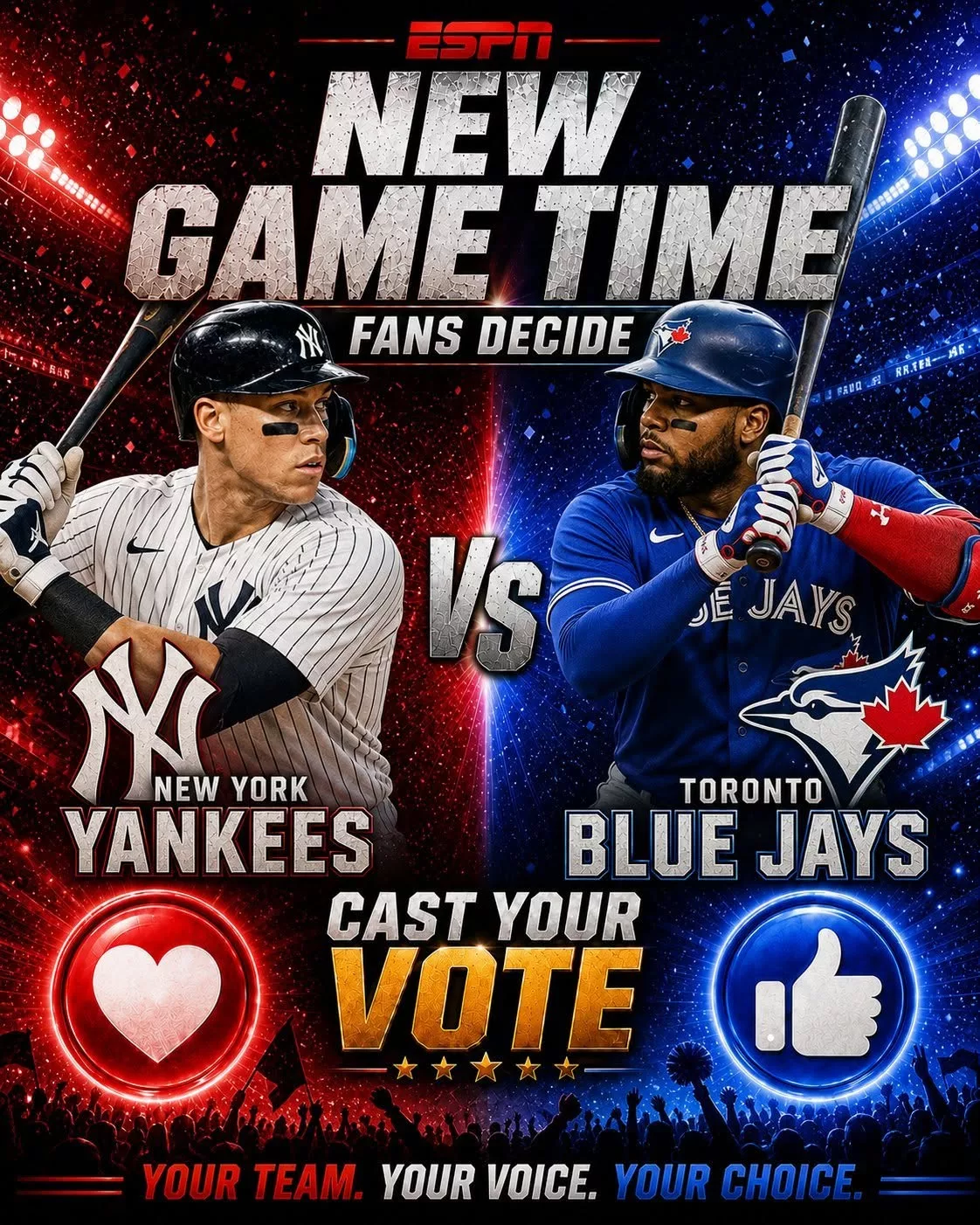 Cover Image for 🚨 NEW FIRST PITCH TIME: ESPN Announces Major Last-Minute Broadcast Change for New York Yankees vs. Toronto Blue Jays