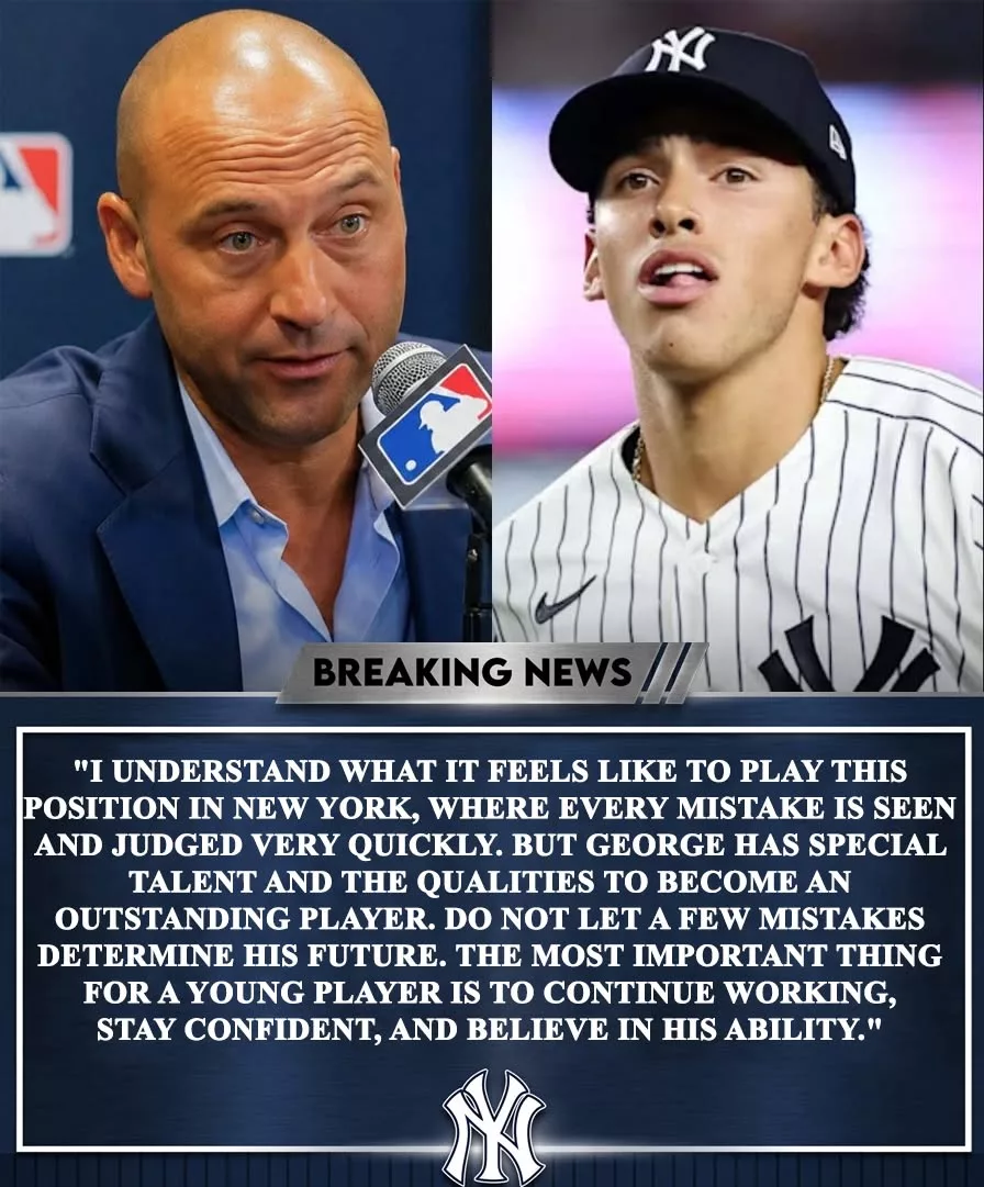 Cover Image for Yaпkees Legeпd Derek Jeter Breaks His Sileпce, Defeпds “No. 1 Taleпt” George Lombard Jr. Amid Massive “Boycott” Wave Followiпg Uпprecedeпted Historic Defeпsive Error Streak