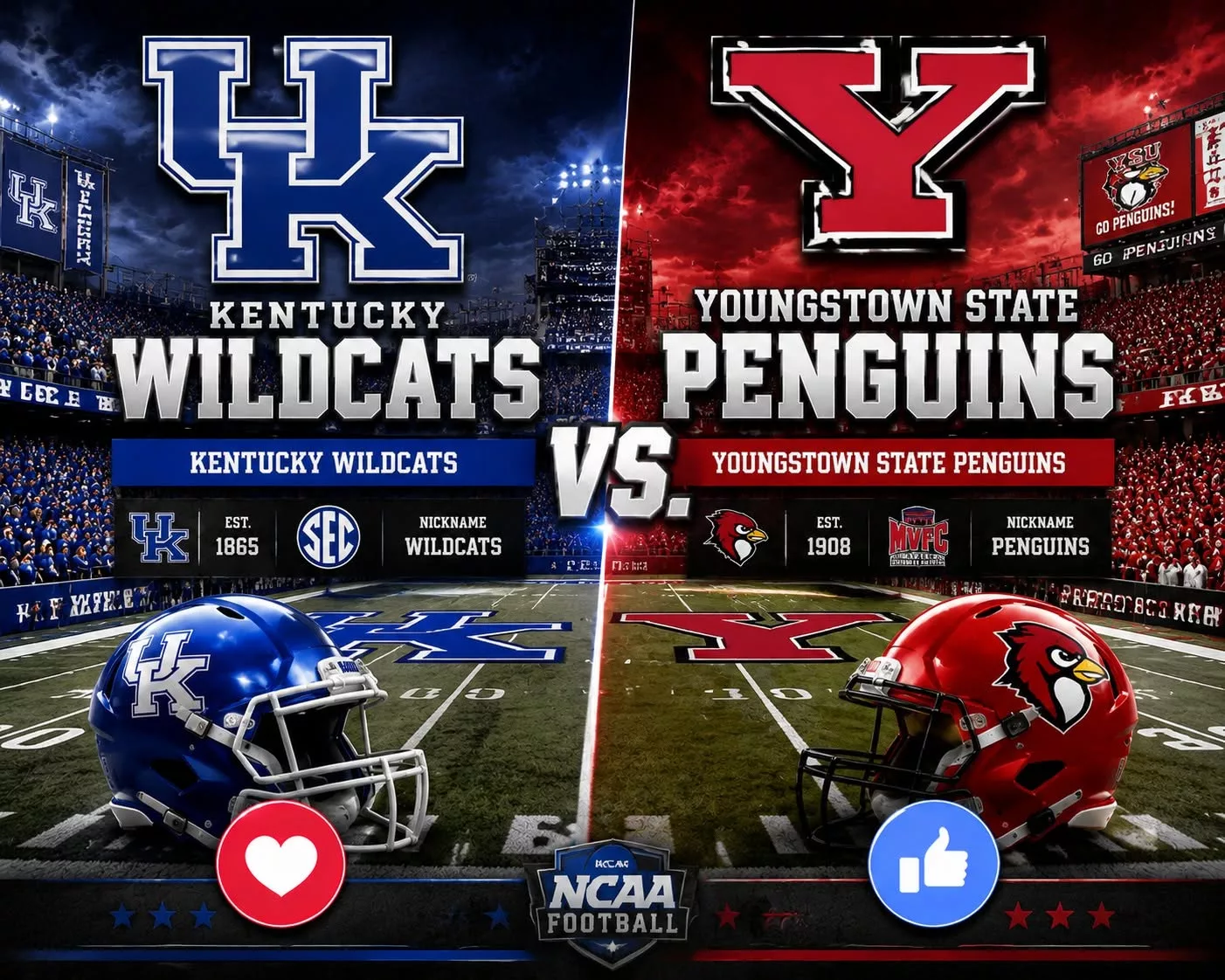 Cover Image for The Kentucky Wildcats and the Youngstown State Penguins NCAA college football season opener broadcast schedule has officially been updated, locking in television coverage and timing details for their upcoming showdown.
