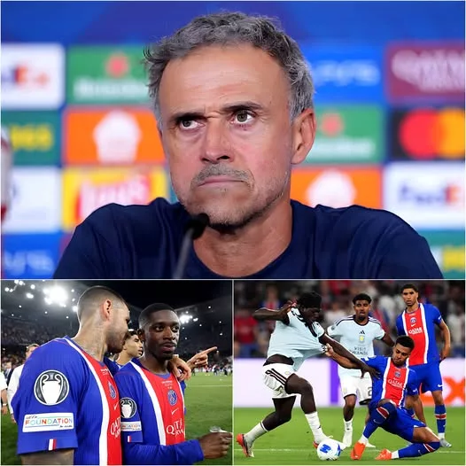 Cover Image for « NOUS AVONS GAGNÉ, MAIS JE NE PEUX PAS ÊTRE SATISFAIT DE CERTAINS JOUEURS ! » L’entraîneur Luis Enrique a surpris tout le monde en critiquant un joueur du PSG après la victoire 2-1 contre Aston Villa. Selon lui, la performance de ce joueur n’a pas répondu aux attentes, allant même jusqu’à compliquer le plan tactique de l’équipe. Plus surprenant encore, Enrique n’a jamais révélé son nom, laissant seulement plusieurs indices mystérieux qui ont semé le doute dans le vestiaire parisien. Les supporters se posent désormais une seule question : quel joueur a réellement déçu Luis Enrique au point de recevoir un avertissement aussi public après une victoire