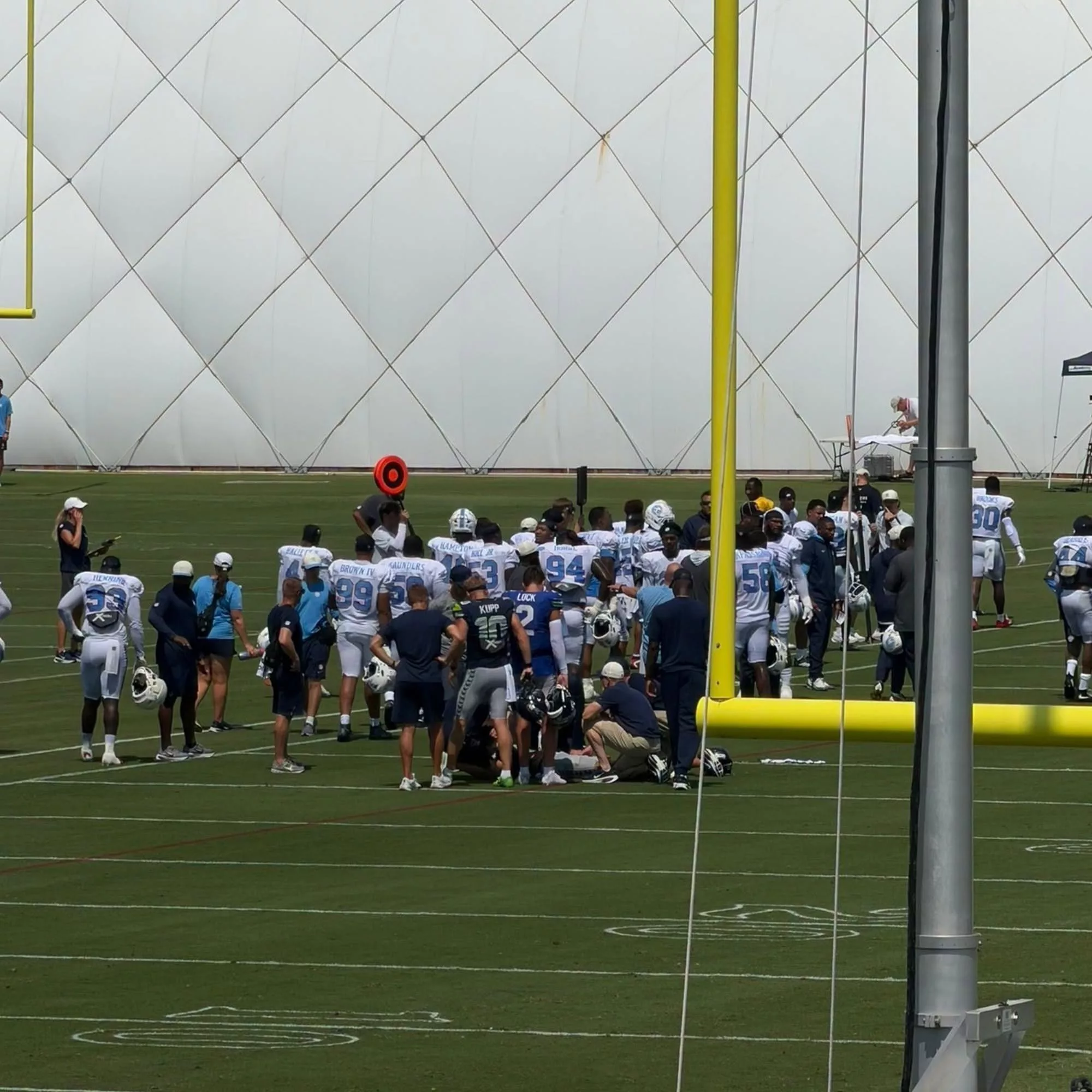 Cover Image for Seattle Seahawks Star WR Carted Off Field With “Serious” Injury