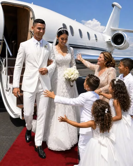 Cover Image for 💍✈️ CRISTIANO RONALDO E GEORGINA SURPREENDEM O MUNDO COM UM MOMENTO DE CASAMENTO INESPERADO!  Cristiano Ronaldo e Georgina Rodríguez protagonizaram uma cena que parece saída diretamente de um filme: vestidos para uma ocasião especial, os dois apareceram juntos na pista de um aeroporto, ao lado do avião de Ronaldo.  O cenário incomum rapidamente chamou a atenção dos fãs, que ficaram impressionados com as imagens e começaram a questionar o verdadeiro significado daquele momento.  Mas há um detalhe que está deixando todos ainda mais curiosos… 👀  Por que escolheram justamente aquele lugar? E o que estaria por trás dessa aparição tão inesperada?  👉 O que aconteceu naquele dia pode esconder uma surpresa que ninguém estava preparado para descobrir.