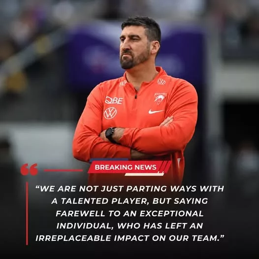 Cover Image for 💔 “We’re going to miss him more than words can explain…”  A heartbreaking chapter may soon be coming to an end at the Sydney Swans. After years of commitment, unforgettable moments, and countless memories, head coach Dean Cox has confirmed that one of the club’s key players will leave after this season.  The news has already left fans wondering what the future will look like without him. His departure would create a huge hole not only on the field, but also inside the locker room and in the hearts of supporters.  Who is the player preparing to say goodbye to Sydney? And why does his departure mean so much to the Swans?  The full story is even more emotional than fans expected… 👀👇