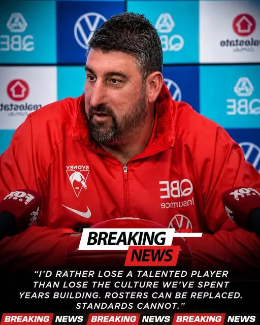 Cover Image for 🚨 BREAKING: The Sydney Swans have reportedly made a stunning call involving a young star after he questioned the standards and intensity of Dean Cox’s training camp. 🏉🔴⚪ What happened behind closed doors has now raised plenty of eyebrows, with the club seemingly sending a brutal message about its expectations. The decision has left fans wondering whether this was simply a footballing move—or something much bigger. Why was the young player suddenly shown the door? What exactly did he say about Cox’s training standards? And could this decision reveal growing tension inside the Swans camp? The details are turning heads, and there may be far more to this story than first meets the eye… 👀 What really happened inside the Sydney Swans camp? Read on to find out. 👇