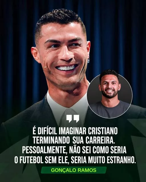 Cover Image for 🚨🥹 GONÇALO RAMOS FAZ UMA CONFISSÃO EMOCIONANTE SOBRE CRISTIANO RONALDO! 🇵🇹🐐 “É difícil imaginar o Cristiano a terminar a carreira. Eu não conheço o futebol sem ele… seria muito estranho.” As palavras de Gonçalo Ramos rapidamente chamaram a atenção dos fãs portugueses. ❤️ Para uma geração inteira, Ronaldo esteve sempre presente: nos grandes jogos, nos golos decisivos e nos momentos que ficaram para a história. Mas será que estamos realmente perto de ver o fim da carreira do maior ídolo do futebol português? Ramos deixou uma reflexão que certamente tocou muitos adeptos. 👀 Como será o futebol português quando Cristiano Ronaldo finalmente disser adeus aos relvados? A resposta ainda ninguém sabe… mas só de imaginar, já bate uma enorme saudade. 🥹🐐