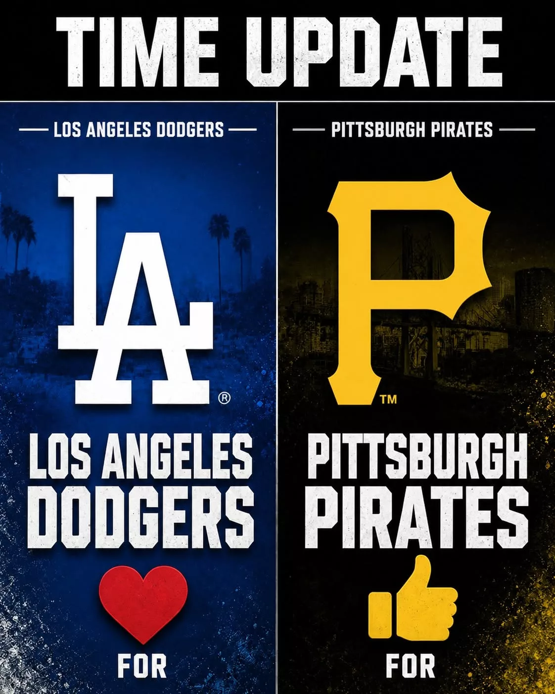 Cover Image for Dodgers vs. Pirates Time Update: New First Pitch, Star Power and Complete NL Matchup Preview