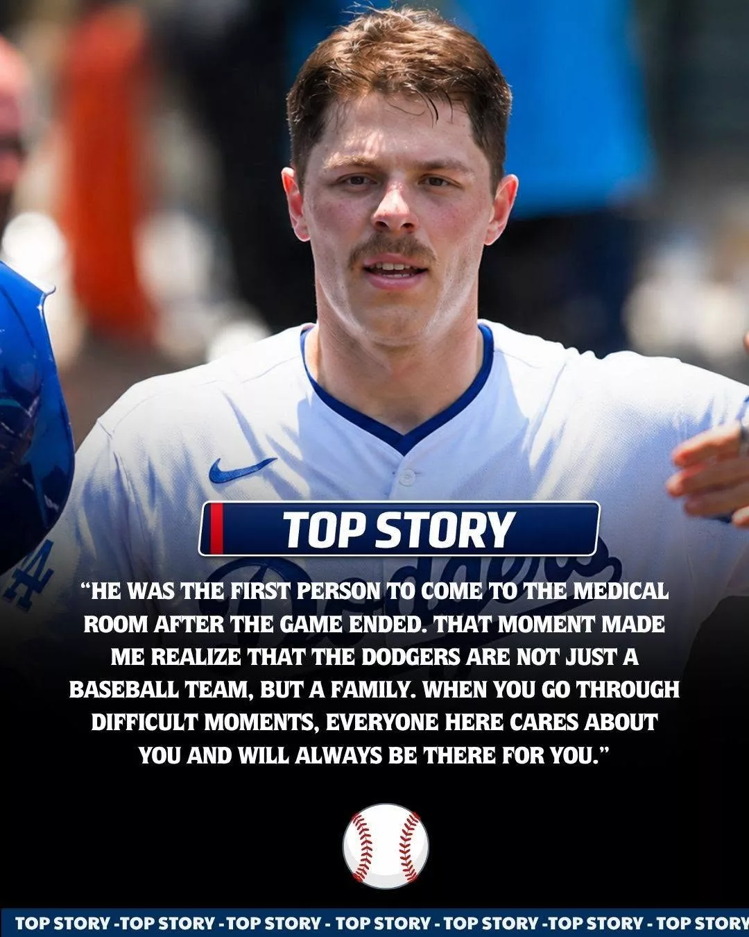 Cover Image for Just minutes after vomiting during the game at Coors Field, Hunter Feduccia breaks down while thanking Dodgers captain after 7 6 victory over Rockies: “This is more than just a team”