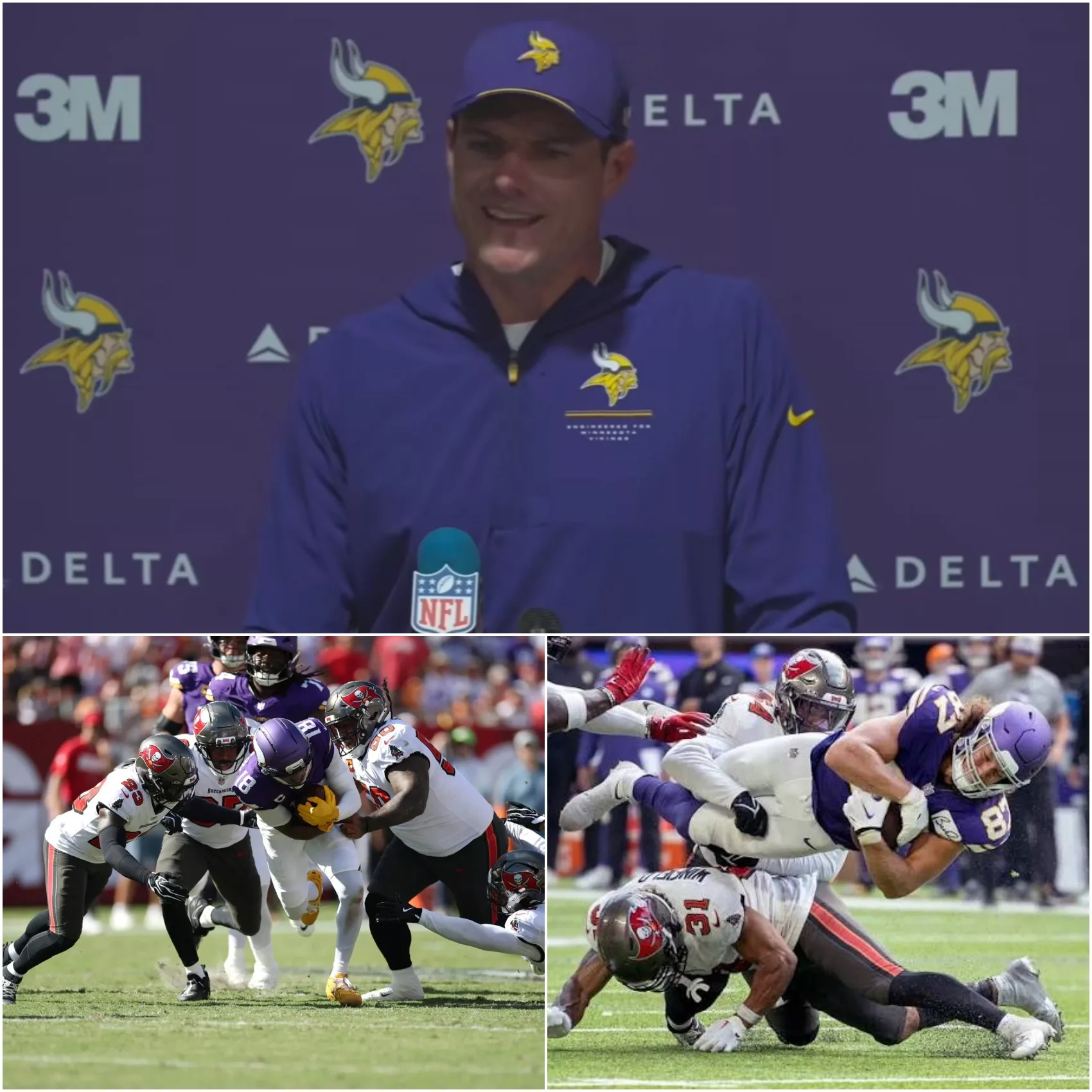 Cover Image for 🚨 KEVIN O’CONNELL SPEAKS OUT AFTER VIKINGS DEFEAT BUCCANEERS 23–16 — “PLAYER SAFETY, FAIRNESS, AND INTEGRITY CANNOT SIMPLY BE WORDS”