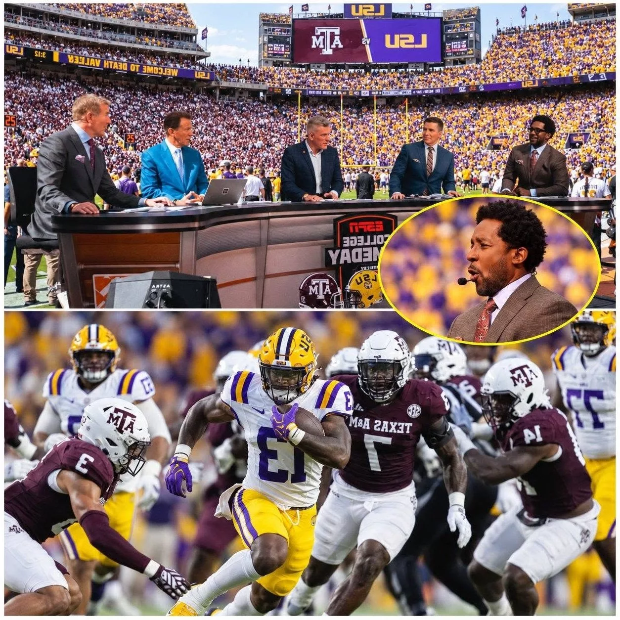 Cover Image for 🚨 Desmond Howard infuriated LSU Tigers fans after taking a stunning shot at LSU’s dominant 35–6 victory over the Texas A&M Aggies live on television