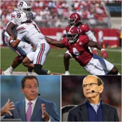 🔥THE ESPN STUDIO JUST TURNED INTO A WAR ZONE! Paul Finebaum and Nick Saban brutally clash over Alabama’s 49–18 destruction of South Carolina!