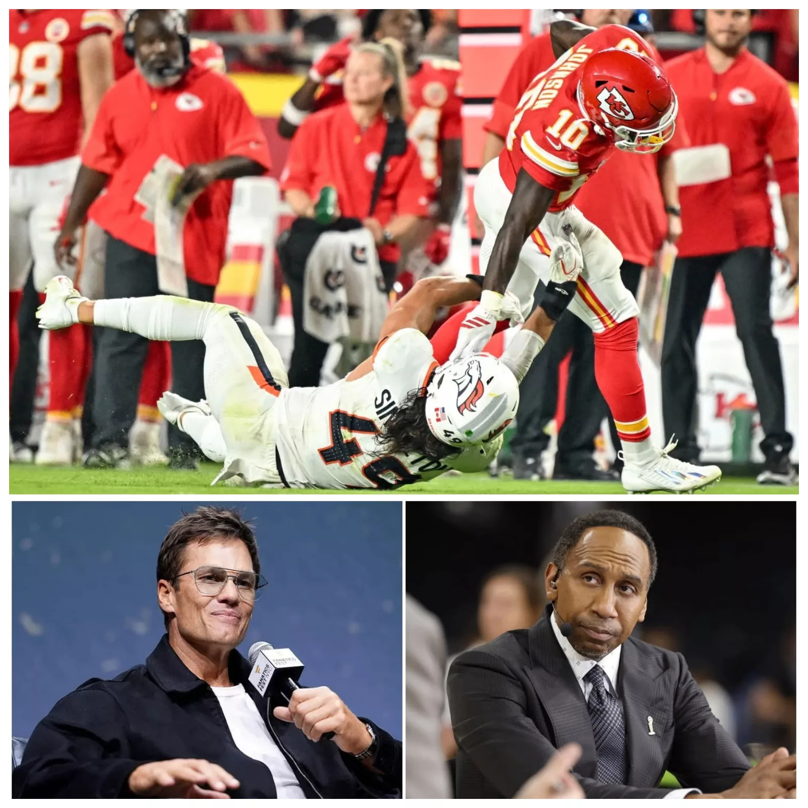 Cover Image for The FOX Sports studio turned into a “war zone” after the game when Tom Brady and Stephen A. Smith clashed over the Kansas City Chiefs’ dominant 31–10 victory over the Denver Broncos. What began as routine postgame analysis quickly became one of the most intense on-air debates of the season.