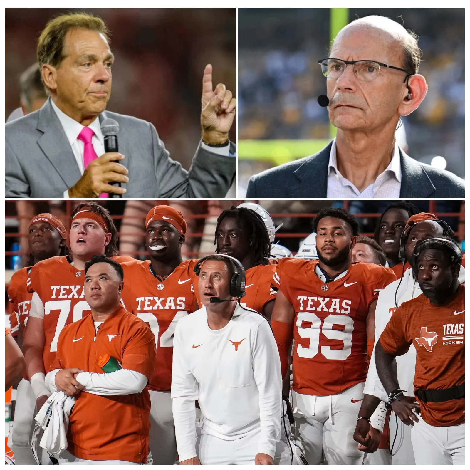 Cover Image for The ESPN studio turned into a “war zone” on Saturday night when Finebaum and Nick Saban clashed over the Texas Longhorns’ dominant 30–6 victory over the UTSA Roadrunners, and what started as routine postgame analysis quickly became one of the most intense exchanges of the night.