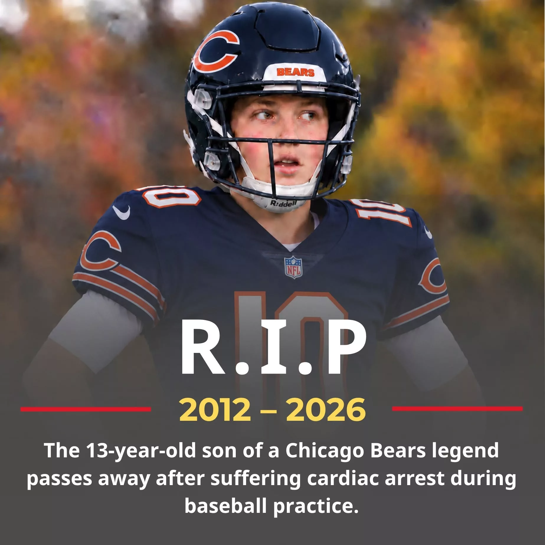 Cover Image for 🚨💔 SAD NEWS: Chicago Bears Community Mourns After Tragic Loss of Young Athlete Caden Sorrell