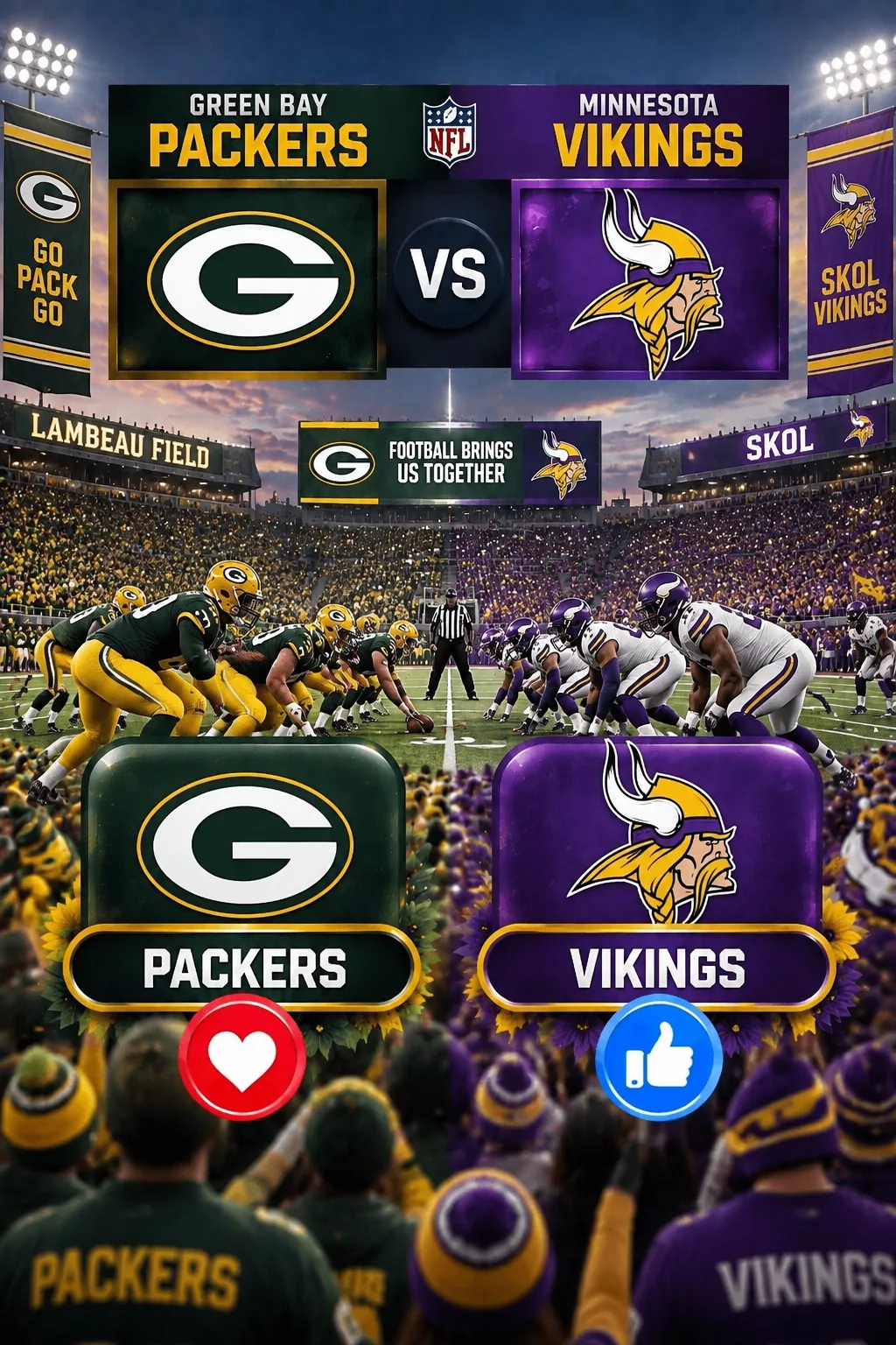 Cover Image for 🚨 PRIME-TIME SHOWDOWN: NBC and major sports networks have just announced a major broadcast update for the legendary Border Battle, and fans of both the Green Bay Packers and the Minnesota Vikings should pay close attention.