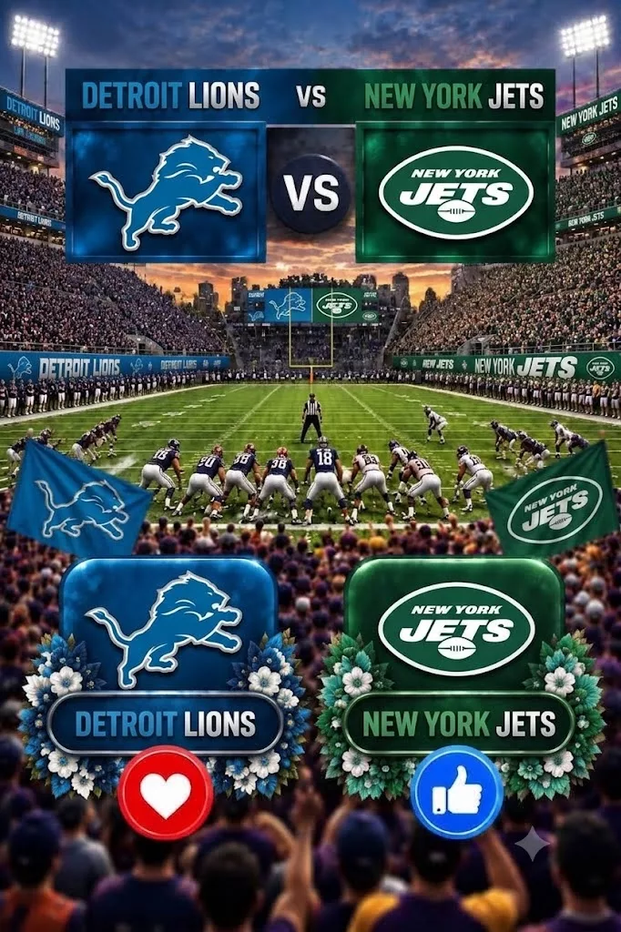 Cover Image for 🚨 GAME TIME UPDATE: DETROIT LIONS vs. NEW YORK JETS — IMPORTANT INFORMATION BELOW 👇