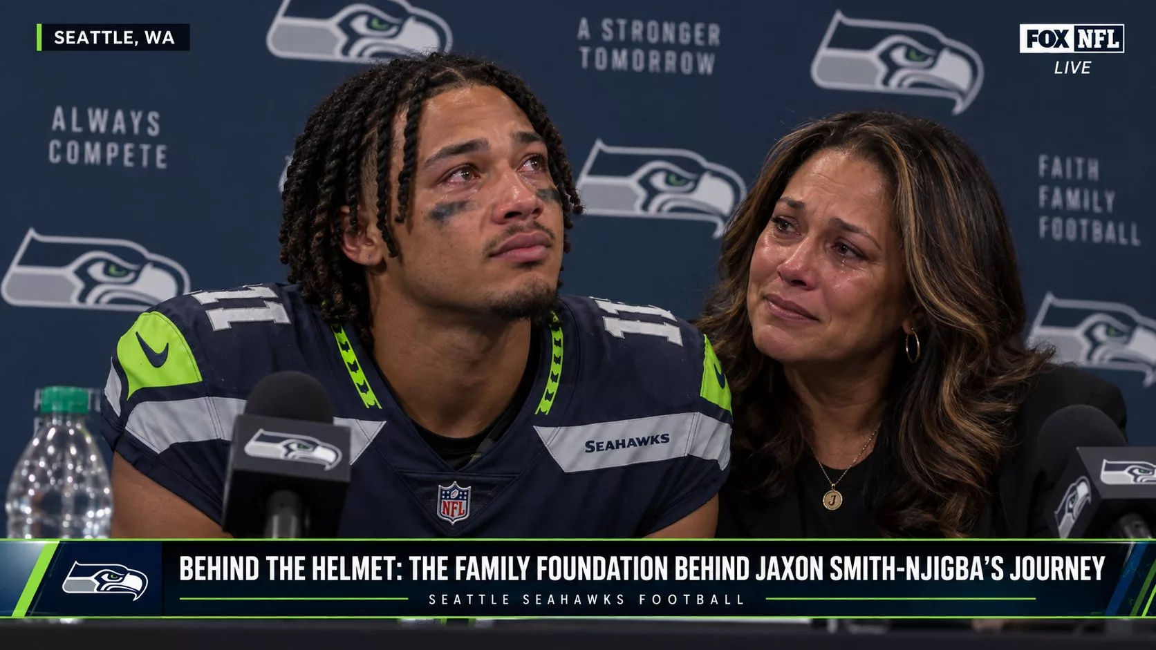Cover Image for 30 MINUTES AGO IN SEATTLE: SEATTLE SEAHAWKS STAR JAXON SMITH-NJIGBA & HIS MOTHER AT THE CENTER OF AN EMOTIONAL NEW DEVELOPMENT — THE 12s ARE STUNNED… 💙💚🏈