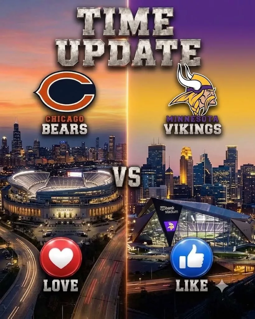 Cover Image for ⏰🔥 TIME ALERT: CHICAGO BEARS vs. MINNESOTA VIKINGS — CLEAR YOUR SCHEDULE FOR AN NFC NORTH SHOWDOWN!