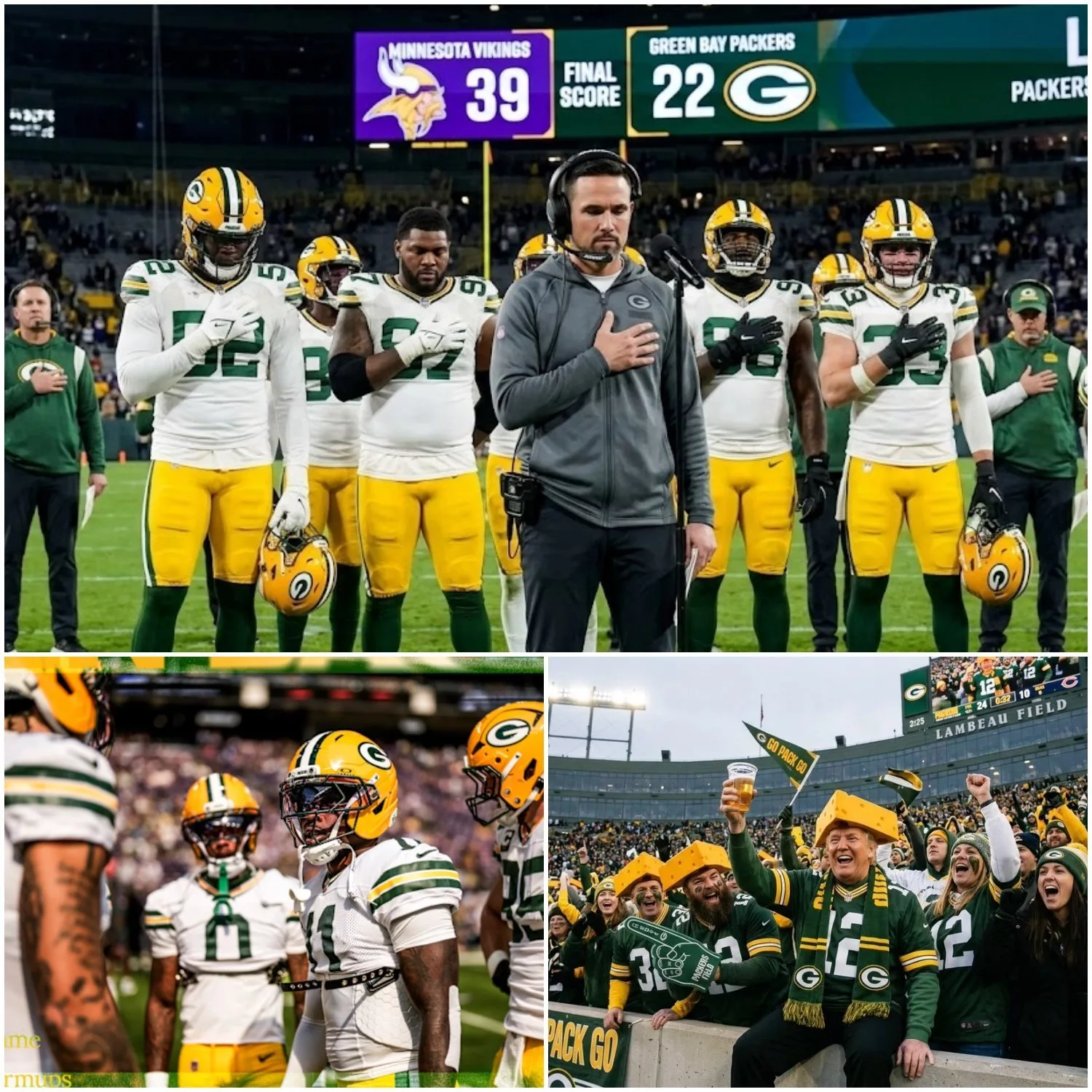 Cover Image for STANDING TALL IN THE SHADOW OF DEFEAT: Green Bay Packers’ Unscripted Postgame Vigil Stuns Crowd Following 39–22 Loss to Minnesota Vikings