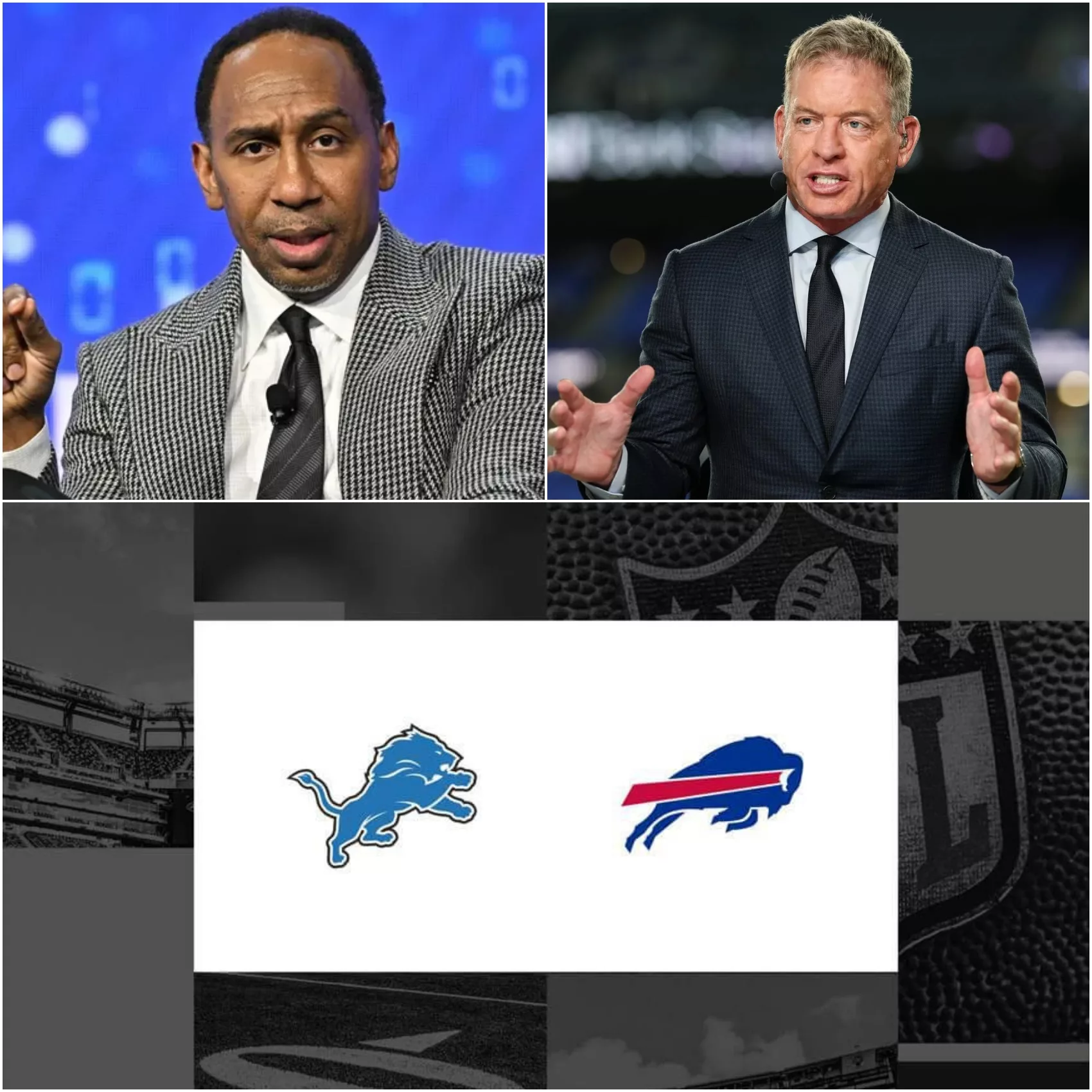 Cover Image for 🚨🔥 STEPHEN A. SMITH vs. TROY AIKMAN — HEATED DEBATE ERUPTS AHEAD OF LIONS vs. BILLS