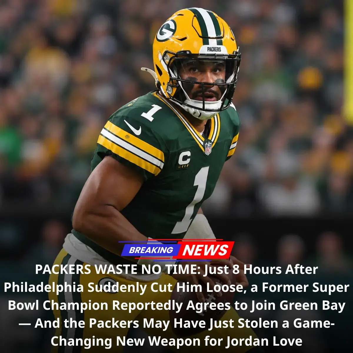 Cover Image for PACKERS WASTE NO TIME: Just 8 Hours After Philadelphia Suddenly Cut Him Loose, a Former Super Bowl Champion Reportedly Agrees to Join Green Bay — And the Packers May Have Just Stolen a Game-Changing New Weapon for Jordan Love