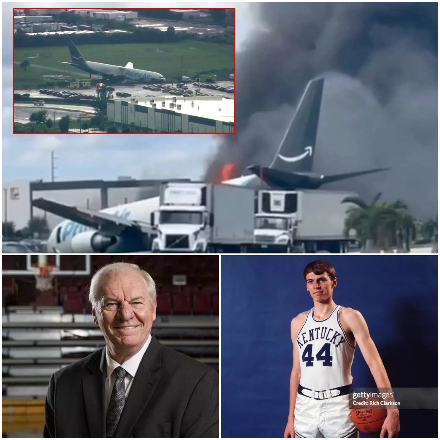 Cover Image for SAD NEWS: Kentucky Wildcats legend Dan Issel and his 7-year-old son are portrayed as victims after a plane skids off a Miami runway and crashes into a parking lot in a horrific accident.