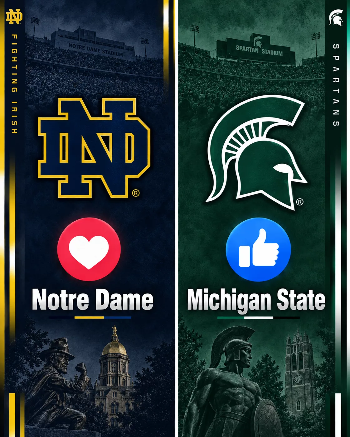 Cover Image for HOW TO WATCH: Notre Dame vs. Michigan State Sparta — Kickoff Time, TV Channel, Streaming and Everything Fans Need to Know