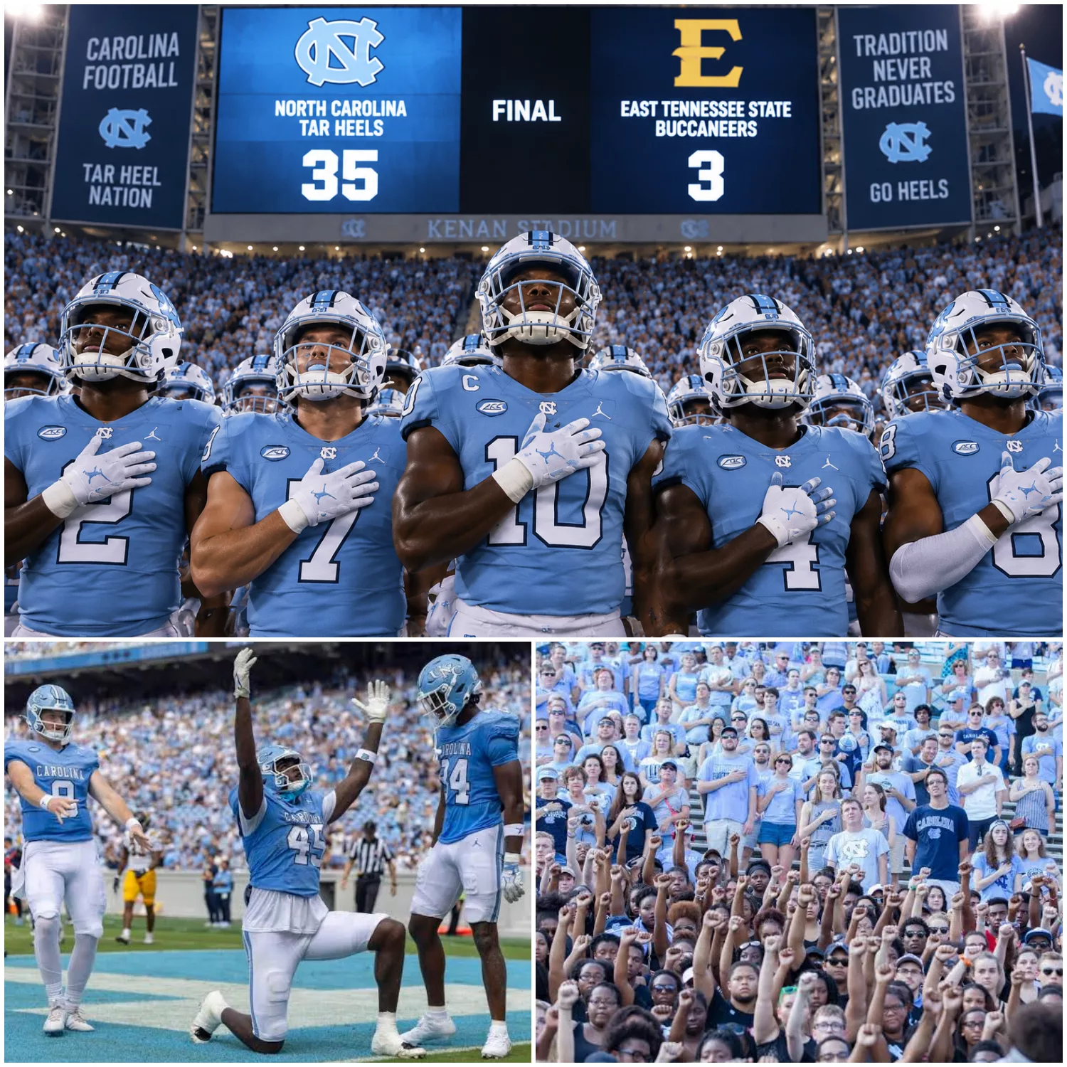 Cover Image for No one expected it — but the postgame National Anthem performed by the entire North Carolina Tar Heels team brought the stadium to tears.