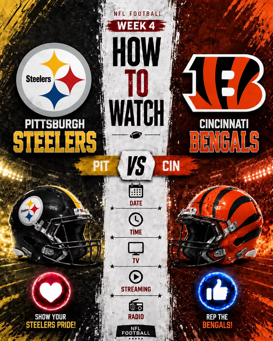 Cover Image for HOW TO WATCH: Pittsburgh Steelers vs. Cincinnati Bengals — Game Time, TV Channel, Streaming Info, and Everything You Need to Know
