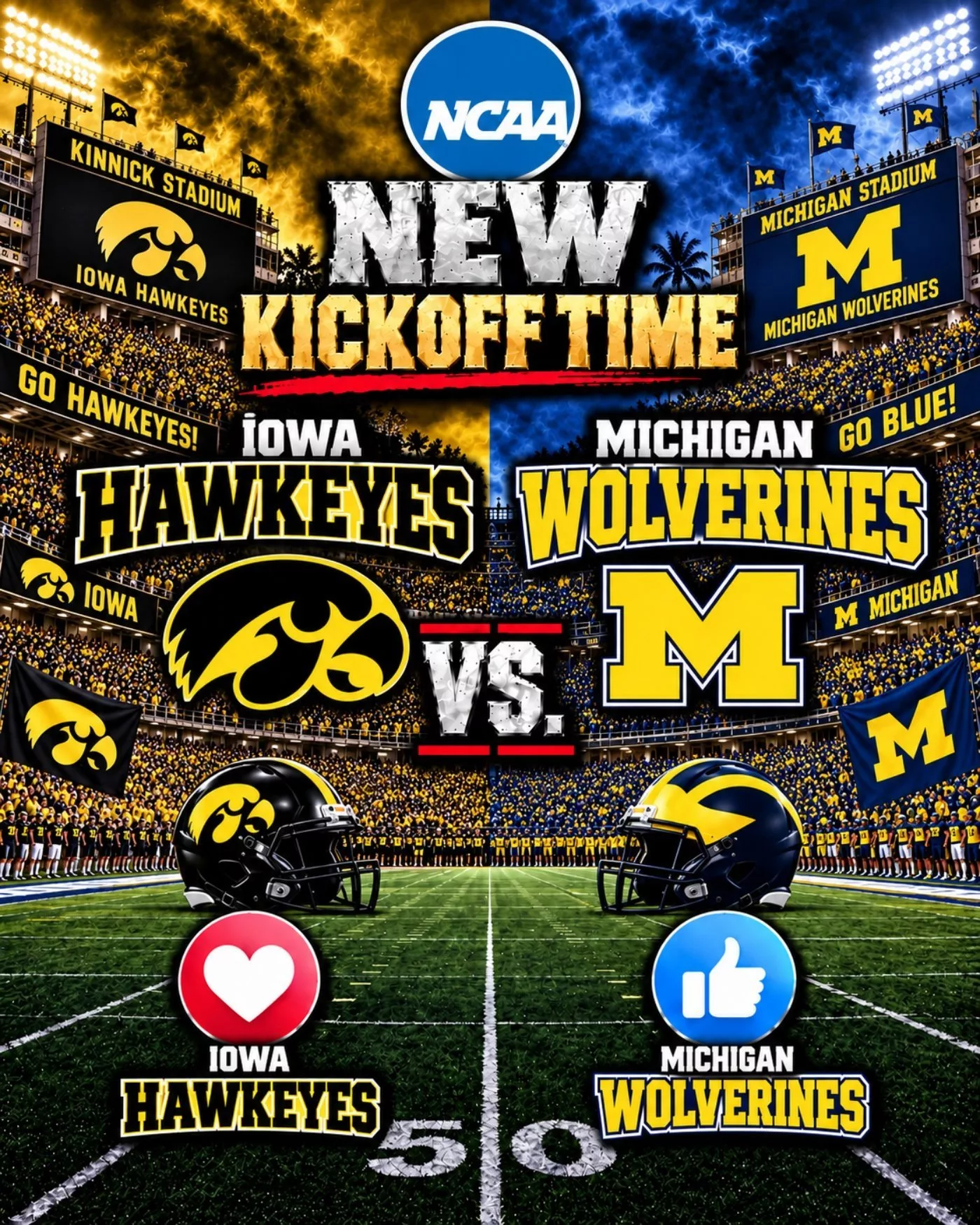 Cover Image for BREAKING — KICKOFF TIME SUDDENLY CHANGED: ESPN Announces Major Last-Minute Broadcast Adjustment for Highly Anticipated Iowa Hawkeyes vs. Michigan Wolverines Showdown
