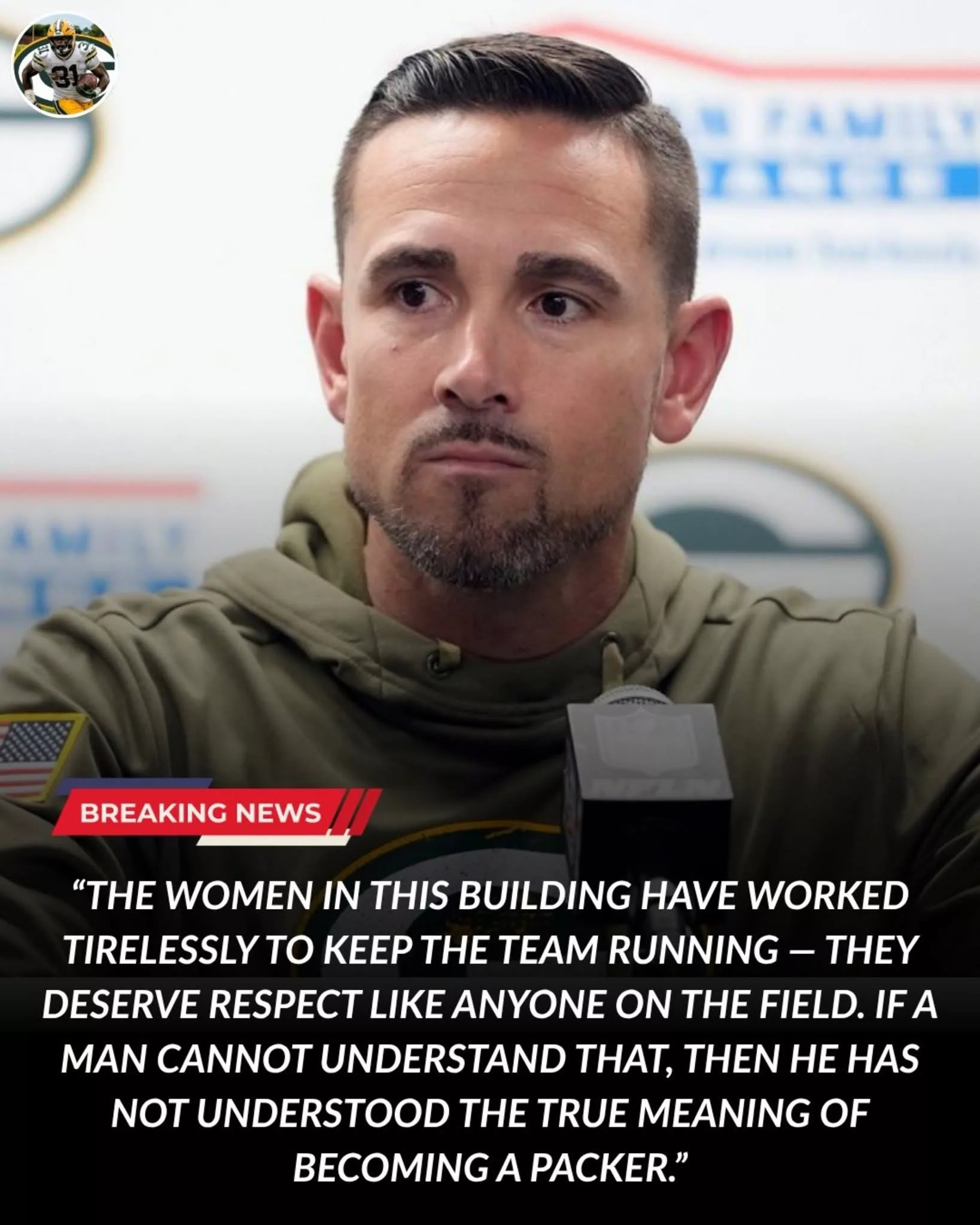 Cover Image for A Packers Rookie Was Suddenly Benched After Allegedly Making a Disrespectful Comment Toward a Female Janitor — And the NFL World Is Divided.