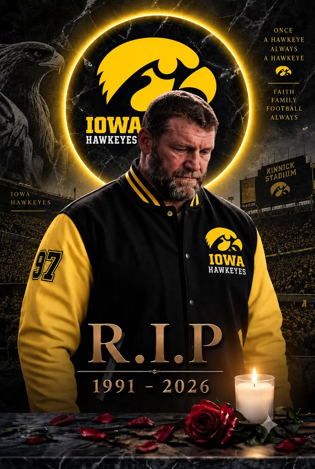 Cover Image for 💔 SAD NEWS: Iowa Hawkeyes Football Community Mourns a Heartbreaking Loss