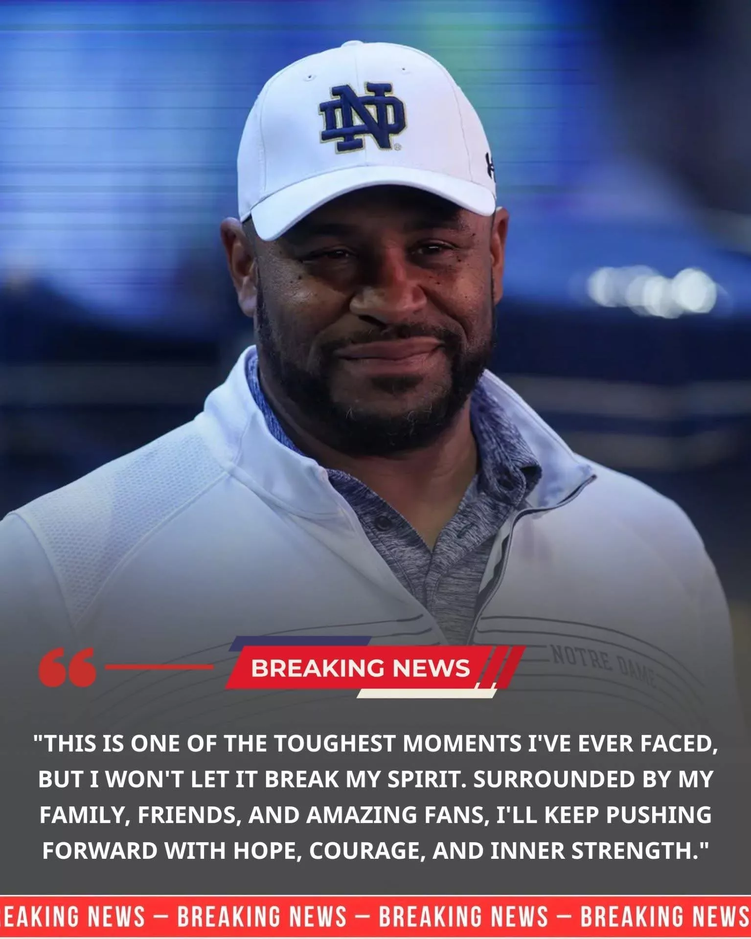 Cover Image for A difficult chapter has arrived for Notre Dame Fighting Irish legend Jerome Bettis as he faces an emotional and challenging moment that has deeply touched those who admire and respect him. Now more than ever, Bettis needs the Fighting Irish community to stand by his side with love, strength, prayers, and unwavering support during this difficult time.
