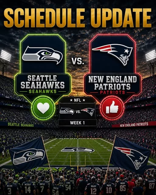 Cover Image for 🗓️🔥 CONFIRMED: Seattle Seahawks vs. New England Patriots Game Rescheduled — A Must-Watch NFL Showdown Awaits!