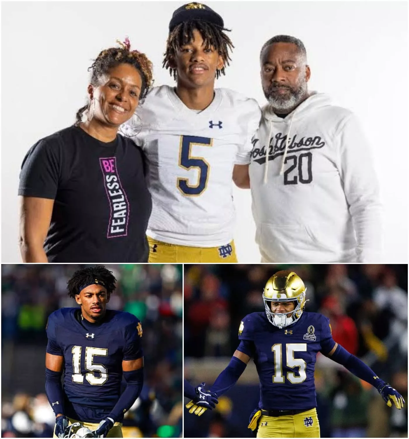 Cover Image for “OUR HEARTS ARE BROKEN!” 💔 Just 30 minutes ago, the entire Notre Dame Fighting Irish football team expressed their deepest condolences to standout running back Leonard Moore after he received the sad news about his mother. Leonard Moore himself has also confirmed the news…
