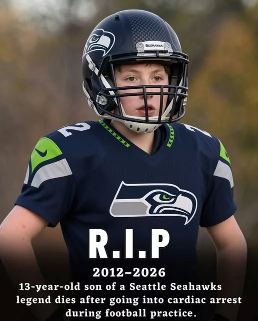 Cover Image for 🚨💔 SAD NEWS: 13-year-old son of Seattle Seahawks legend d.i.e.s after going into cardiac arrest during football practice