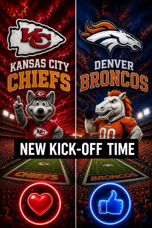 Cover Image for “CANCEL YOUR SATURDAY PLANS!” — NFL Drops a Schedule Bomb: Kansas City Chiefs vs. Denver Broncos Set to Shake the Season
