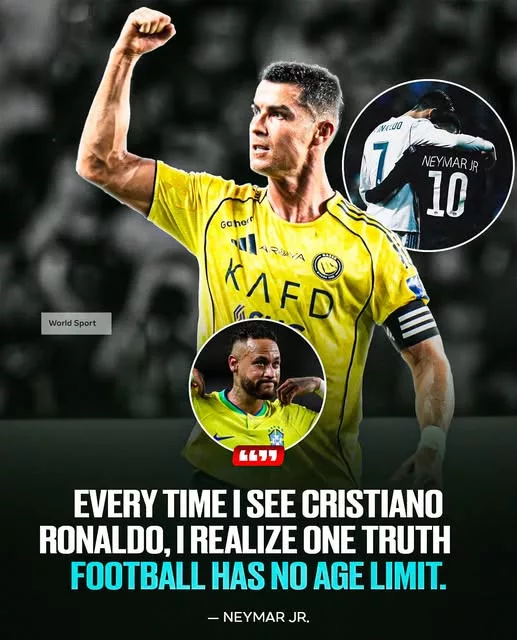 Cover Image for 🚨🔥 NEYMAR JR. REVELA O QUE REALMENTE PENSA SOBRE A LONGEVIDADE DE CRISTIANO RONALDO… E AS SUAS PALAVRAS SURPREENDERAM MUITOS! Neymar Jr. sempre foi reconhecido pelo seu talento extraordinário, mas há um jogador que até ele olha com admiração especial: Cristiano Ronaldo. 😳⚽ Ao falar sobre a impressionante carreira de CR7, Neymar destacou algo que vai muito além de golos, títulos ou recordes. Para ele, a verdadeira inspiração está na capacidade de Cristiano continuar no mais alto nível, mantendo a mesma paixão, disciplina e determinação ao longo dos anos. Mas houve uma frase de Neymar que chamou especialmente a atenção dos fãs… 👀 Será que o craque brasileiro acredita que também pode seguir o mesmo caminho de Ronaldo? 👉 Leia até ao fim e diga: Cristiano provou que a idade é apenas um número?