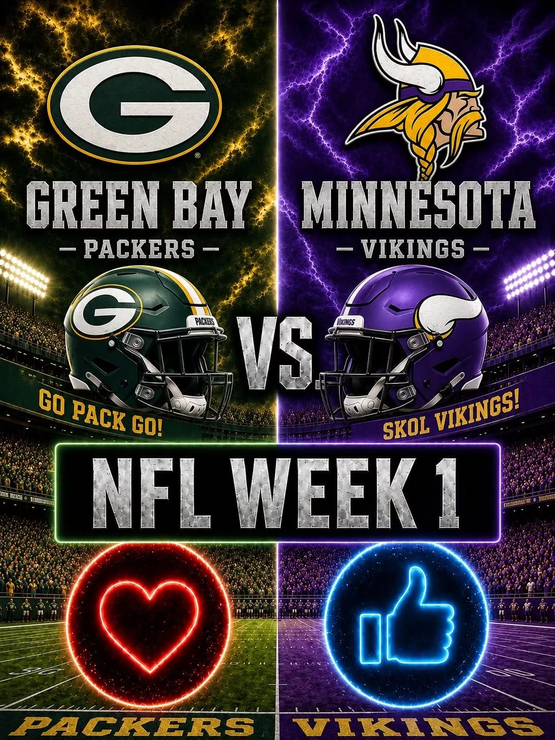 Cover Image for PRIME-TIME BLOCKBUSTER: Networks Shift Green Bay Packers vs. Minnesota Vikings NFC North Showdown to Elite Window